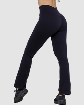 Gerippte Nahtlose Leggings Flared Hoher Taille Yogahose