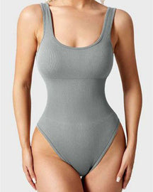 Damen Shapewear Bodys Sexy gerippte ärmellose Tanktops mit quadratischem Ausschnitt