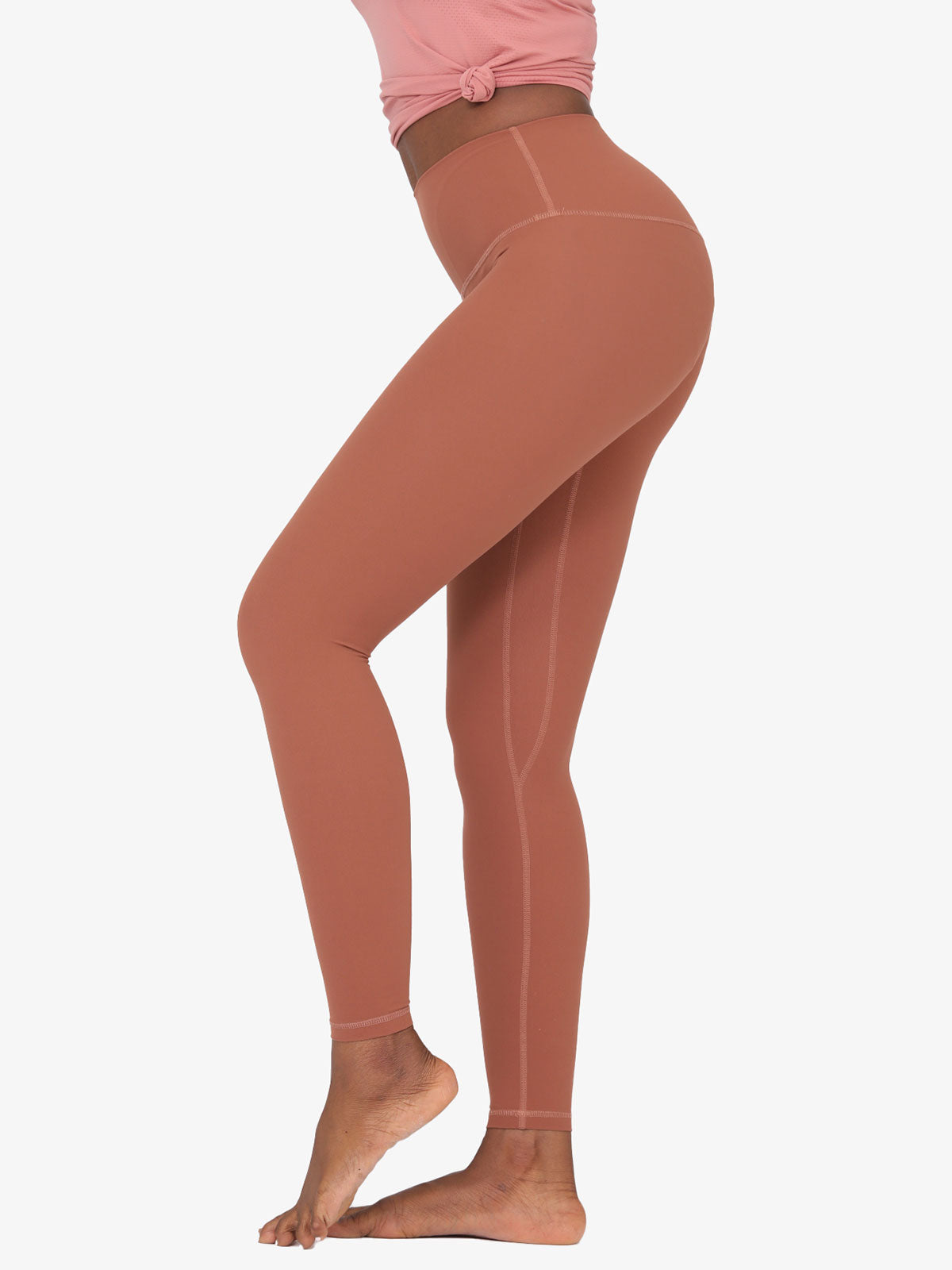 Nackte verkürzte Yoga Leggings mit hoher Taille und Po Lifter