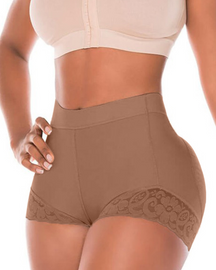 Hohe Taille für Damen Hüftverstärker Bauchkontrolle Spitzen-Körperformer Shapewear