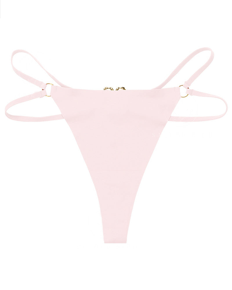 Damen Nahtloser Lingerie Niedrige Taille Metallring Versuchung Intimates Sexy unterwäsche