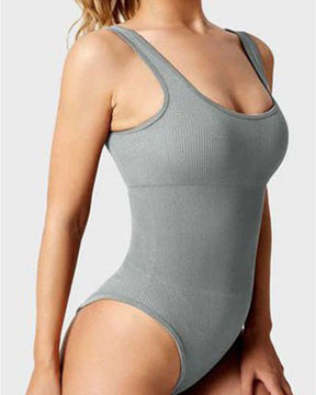 Damen Shapewear Bodys Sexy gerippte ärmellose Tanktops mit quadratischem Ausschnitt