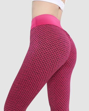 Wabenförmige Po-Lifting Anti Cellulite Workout Leggings Hohe Taille Yoga Hose