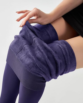 Thermounterwäsche Mit Fleece gefütterte dehnbare Leggings zur Bauchkontrolle Thermounterwäsche damen