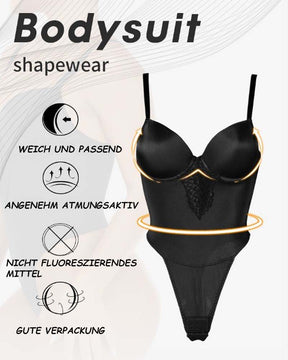 Rückenfreier Push Up BH Taille Abnehmen Po-Lifter Tanga Shapewear Bodysuit