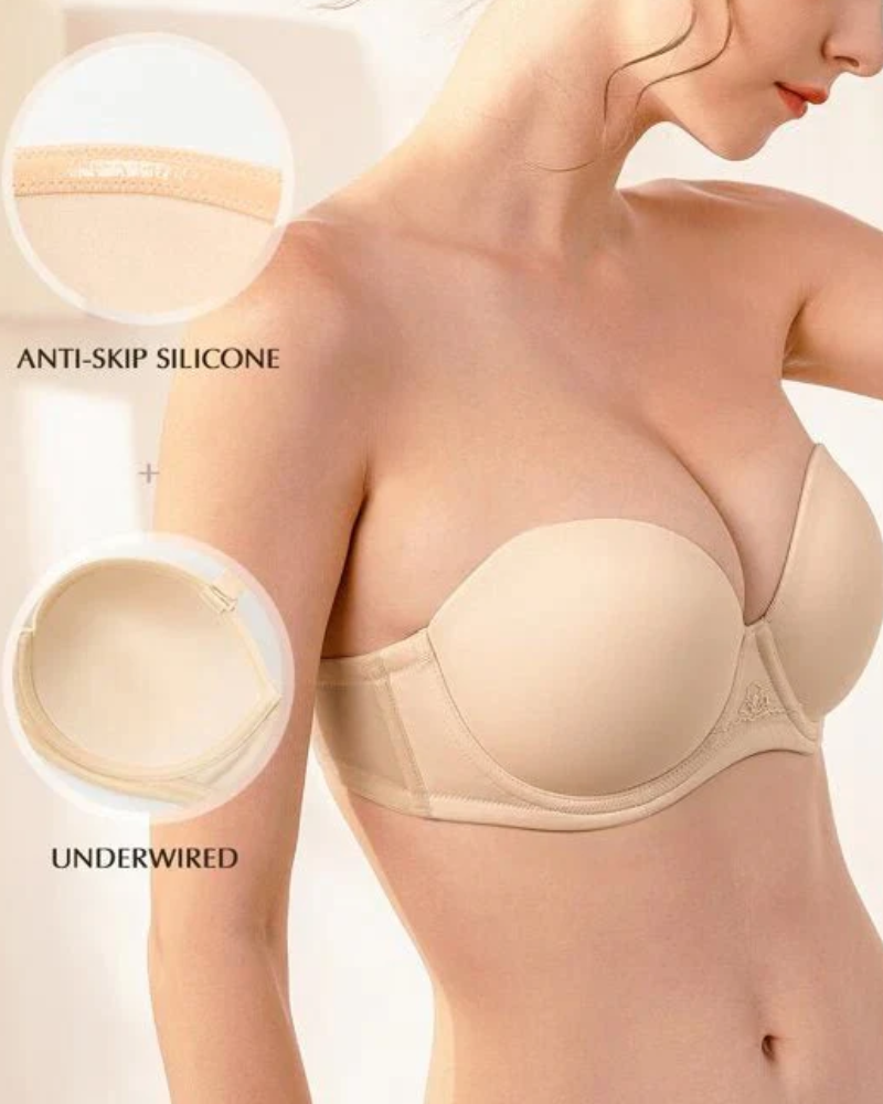 Nude Trägerloser Push up Bügel BH Multiway Contour Große Größen