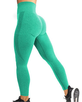 Nahtlose Smiley Gesichts Po Lift Fitness Yogahose mit hoher Taille