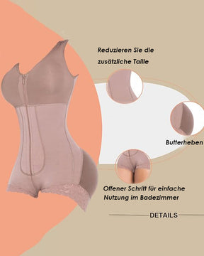 Damen-Ganzkörper-Shapewear PostpartumTummy Control Shaper Schlankheits-Fajas mit Reißverschluss