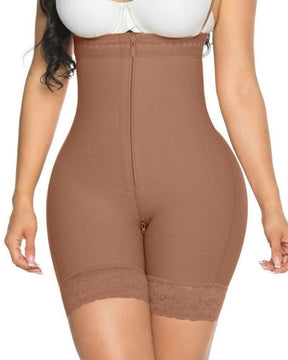 Fajas Colombianas Kompressions Shapewear Offene Brust Bauchkontrolle mit Reißverschluss