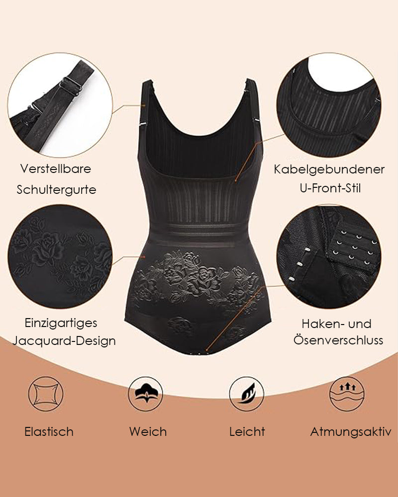 Offenes Büste Mesh Blumen bodysuit Nahtloser Slip Bauchweg Shapewear