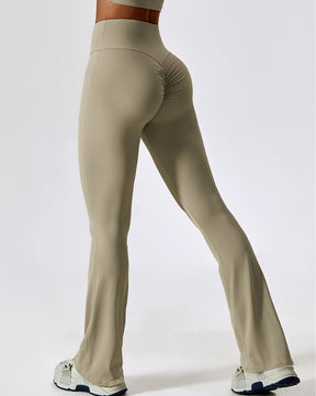 Nahtlose Po-Lifting Yogahose mit Hoher Taille und Ausgestelltem Bein