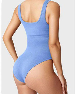 Damen Shapewear Bodys Sexy gerippte ärmellose Tanktops mit quadratischem Ausschnitt