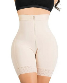 Damen Shorts mit hoher Taille Body Shaper und Reißverschluss nahtlos zur Hüftvergrößerung