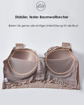 Stretch Reißverschluss Vorne Atmungsaktiver Sexy Spitze Weicher Ohne Bügel Push Up BH