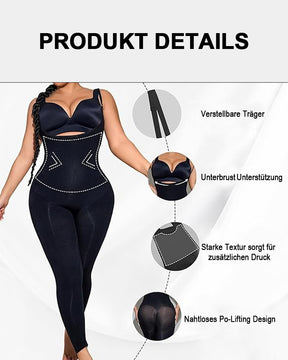 Nahtloser Schlankmachender Ganzkörper Shapewear Jumpsuit mit offener Brust und Bodyshaper