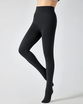 Thermounterwäsche Mit Fleece gefütterte dehnbare Leggings zur Bauchkontrolle Thermounterwäsche damen