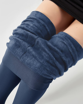 Thermounterwäsche Mit Fleece gefütterte dehnbare Leggings zur Bauchkontrolle Thermounterwäsche damen