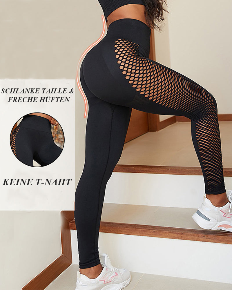 Nahtlose elastische Po Lifting Schweißabsorbierende Fitness Yoga Hose für Damen