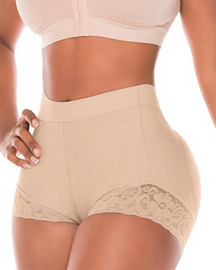 Hohe Taille für Damen Hüftverstärker Bauchkontrolle Spitzen-Körperformer Shapewear