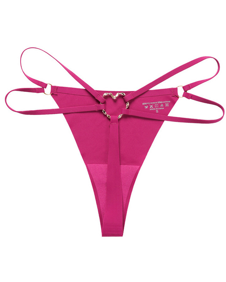Damen Nahtloser Lingerie Niedrige Taille Metallring Versuchung Intimates Sexy unterwäsche