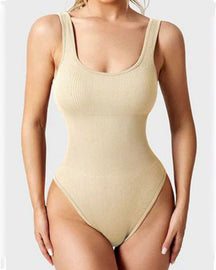 Damen Shapewear Bodys Sexy gerippte ärmellose Tanktops mit quadratischem Ausschnitt