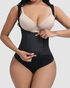 Damen Tiefem Rücken Bauchweg Tanga Bodysuit Shapewear mit  Verstärktem Gürtel