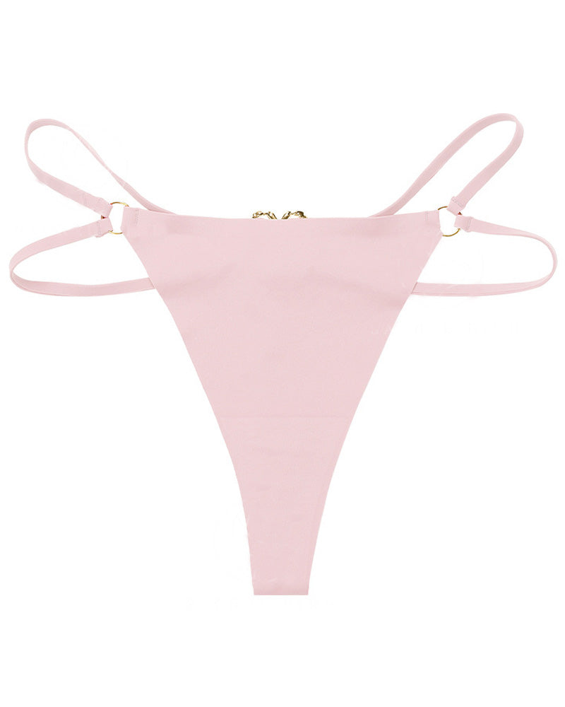 Damen Nahtloser Lingerie Niedrige Taille Metallring Versuchung Intimates Sexy unterwäsche