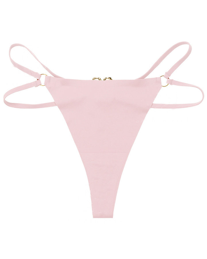 Damen Nahtloser Lingerie Niedrige Taille Metallring Versuchung Intimates Sexy unterwäsche