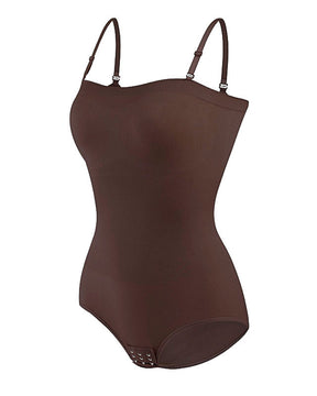 Damen Camisole Tube-Top Bauchweg Bodysuit mit abnehmbaren Schulterriemen