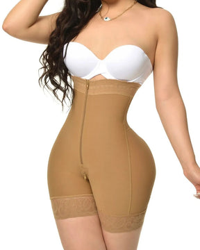 Fajas Colombianas Kompressions Shapewear Offene Brust Bauchkontrolle mit Reißverschluss