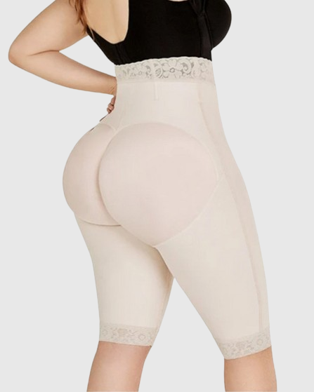 Shapshe® Doppelte Kompressions Knieshorts mit hoher Taille und Po Lifting