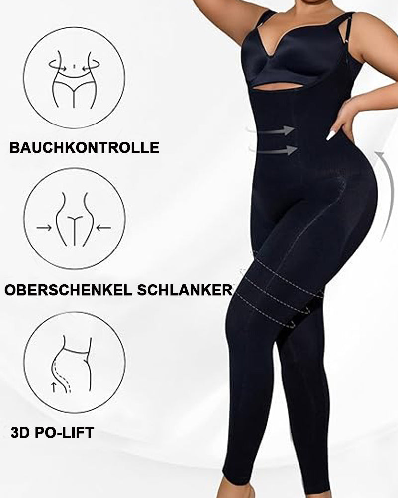 Nahtloser Schlankmachender Ganzkörper Shapewear Jumpsuit mit offener Brust und Bodyshaper