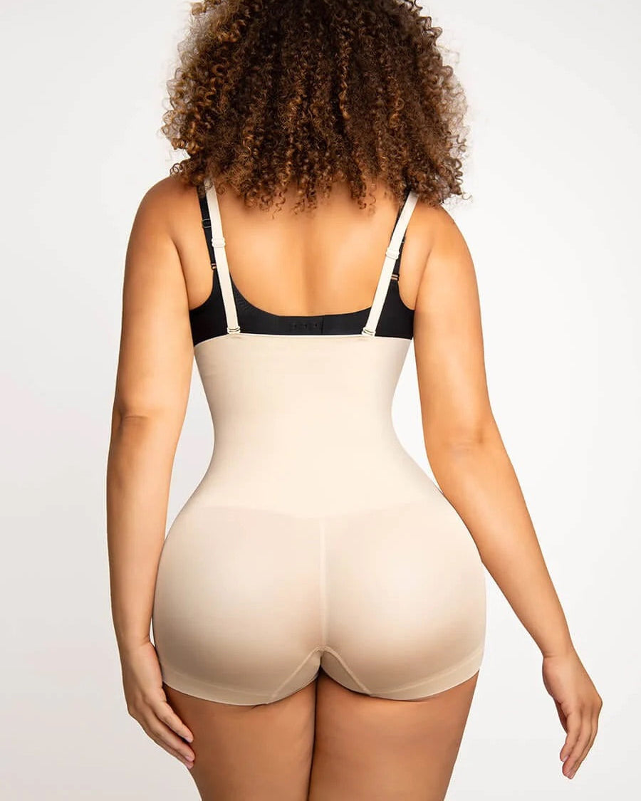 Nahtlose Hoch Taillierte Bauchkontroll Shapewear Shorts für Damen mit Abnehmbaren Trägern