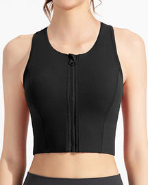 Hoher Wirkung Reißverschluss Vorne Tank Top Racerback Bügellose Yoga Sport BHs