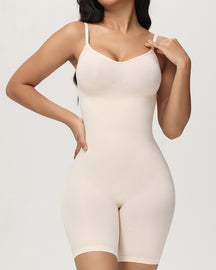 Body Shaper Gerippt Nahtlos Bauchweg Mittlere Oberschenkel Bodysuits