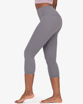 Nackte verkürzte Yoga Leggings mit hoher Taille und Hüfthöhe