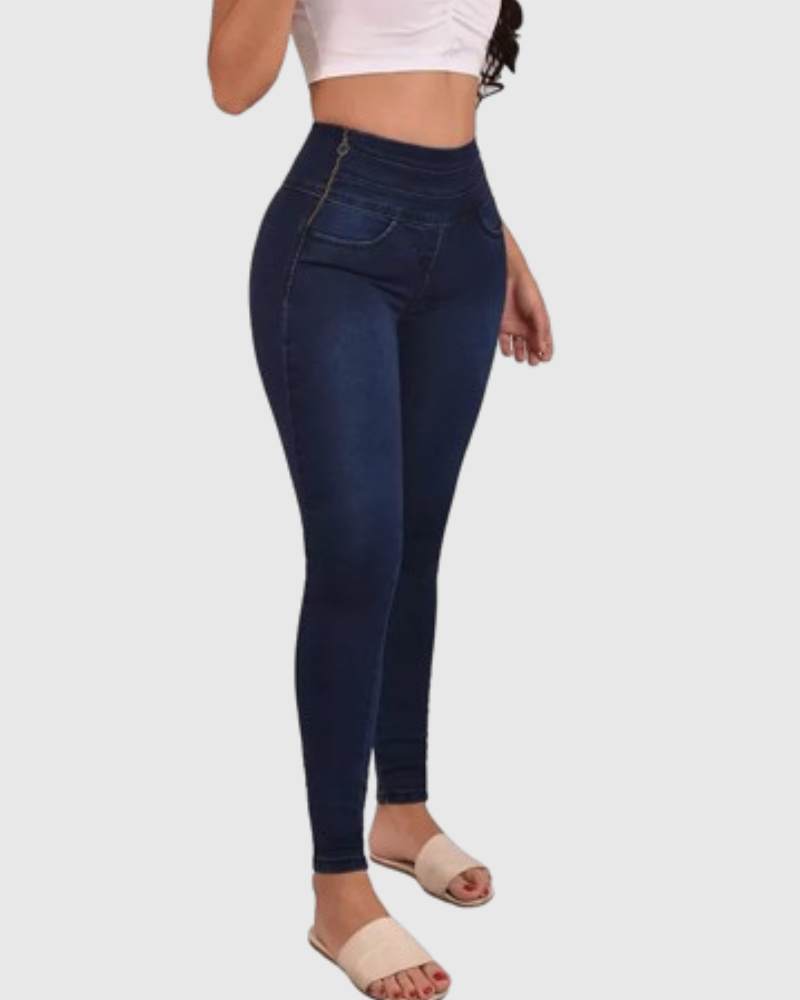 Colombian High Dehnbar Pfirsich Butt Skinny Jeans
