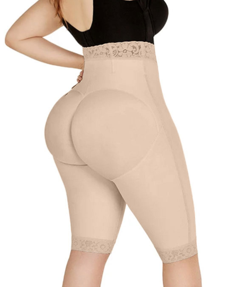 Shapshe® Doppelte Kompressions Knieshorts mit hoher Taille und Po Lifting