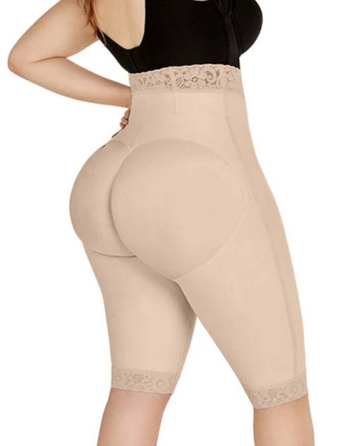 Shapshe® Doppelte Kompressions Knieshorts mit hoher Taille und Po Lifting