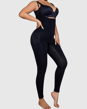 Nahtloser Schlankmachender Ganzkörper Shapewear Jumpsuit mit offener Brust und Bodyshaper