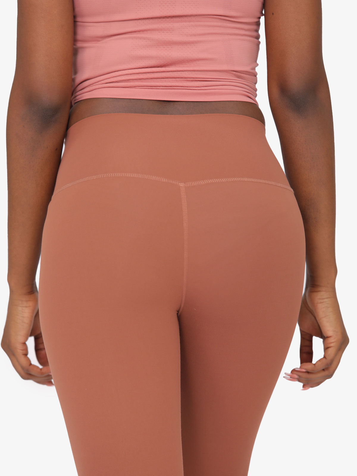 Nackte verkürzte Yoga Leggings mit hoher Taille und Po Lifter