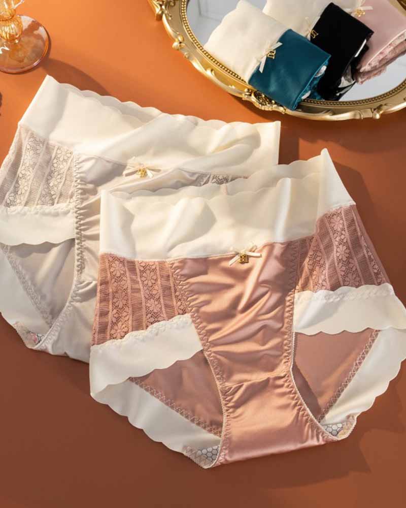 Ice Silk Light Luxury Comfort Nahtlose Unterwäsche mit Hoher Taille