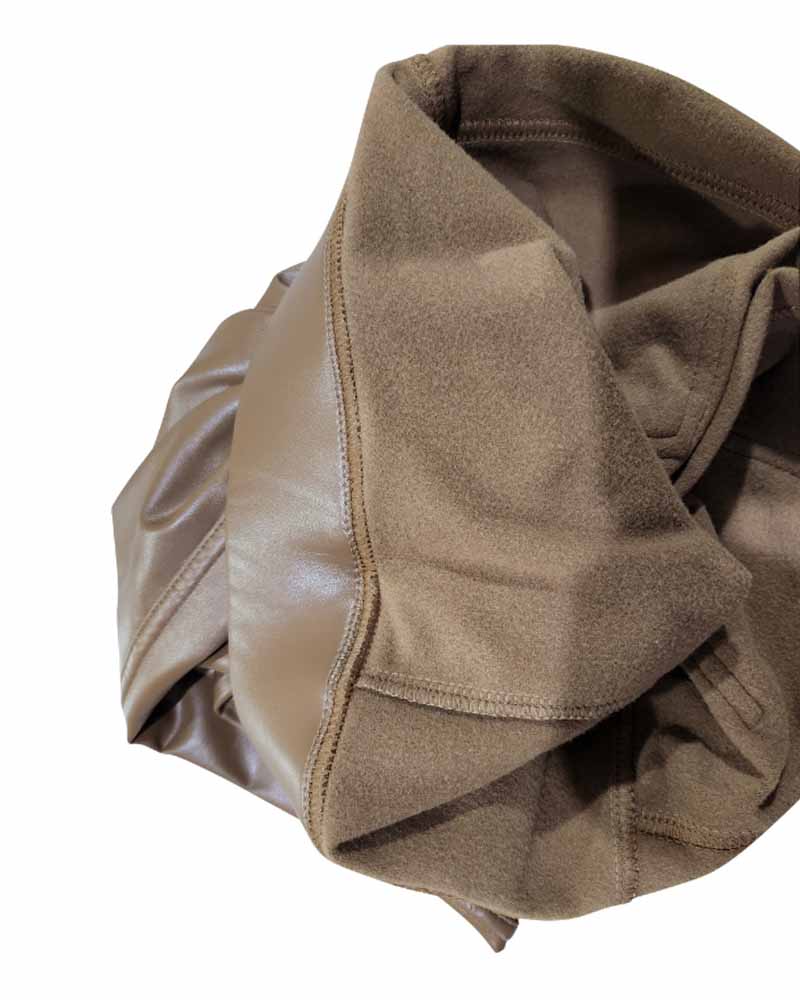 Mit Fleece gefütterte PU Lederhose mit Tasche hoher Taille und Po-Lift