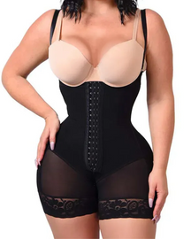 Bauchkontrolle Body Shaper Po-Lifter Oberschenkel Schlanker Faja Plus Shapewear mit Reißverschluss im Schritt