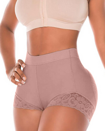 Hohe Taille für Damen Hüftverstärker Bauchkontrolle Spitzen-Körperformer Shapewear