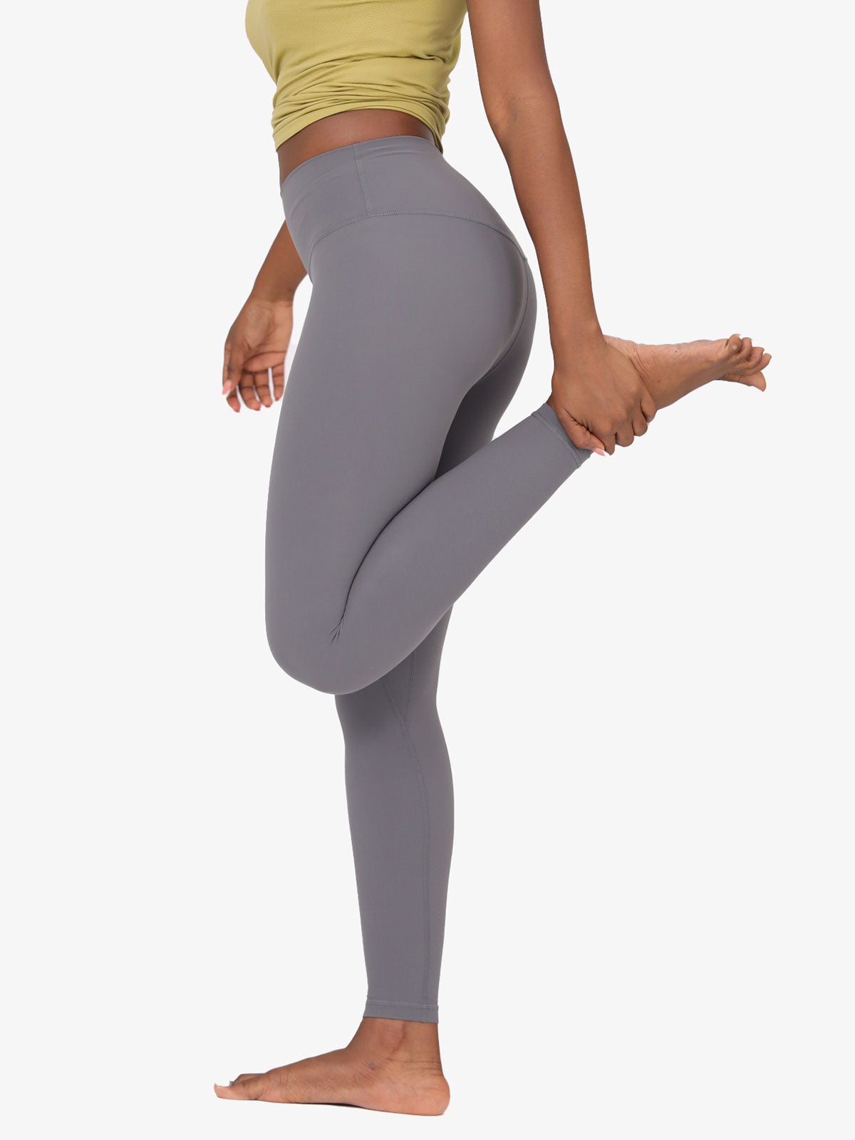 Nackte verkürzte Yoga Leggings mit hoher Taille und Po Lifter