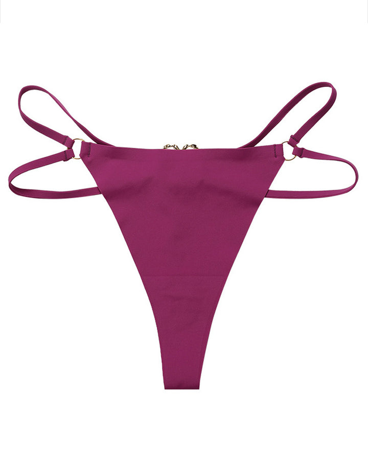 Damen Nahtloser Lingerie Niedrige Taille Metallring Versuchung Intimates Sexy unterwäsche