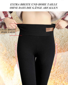 Damen Hoch taillierte Thermo Sherpa Verdicktem Fleece Leggings