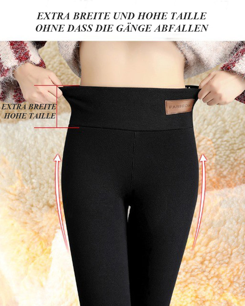 Damen Hoch taillierte Thermo Sherpa Verdicktem Fleece Leggings