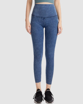 Nahtlose Denim Bauchkontrolle Po-Lift Leggings mit Hoher Taille